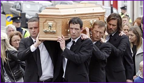 Jim Carrey arrives in Ireland for Cathriona's funeral